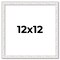 Square Textured White Picture Frame - UV Acrylic, Foam Board Backing, Hanging Hardware